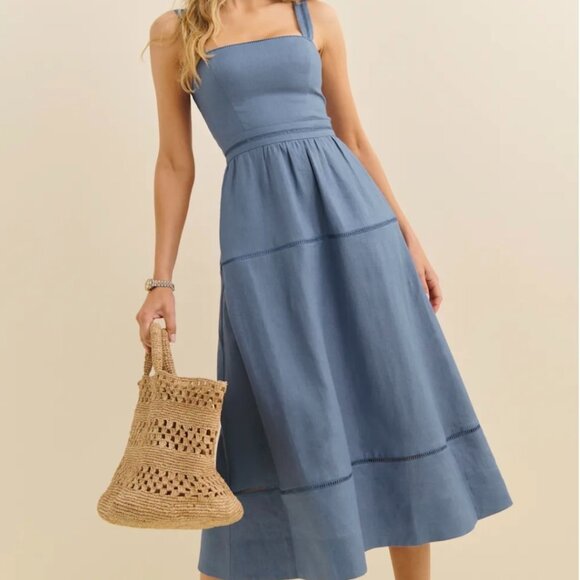 Reformation Everett Linen Dress - Picture 1 of 4